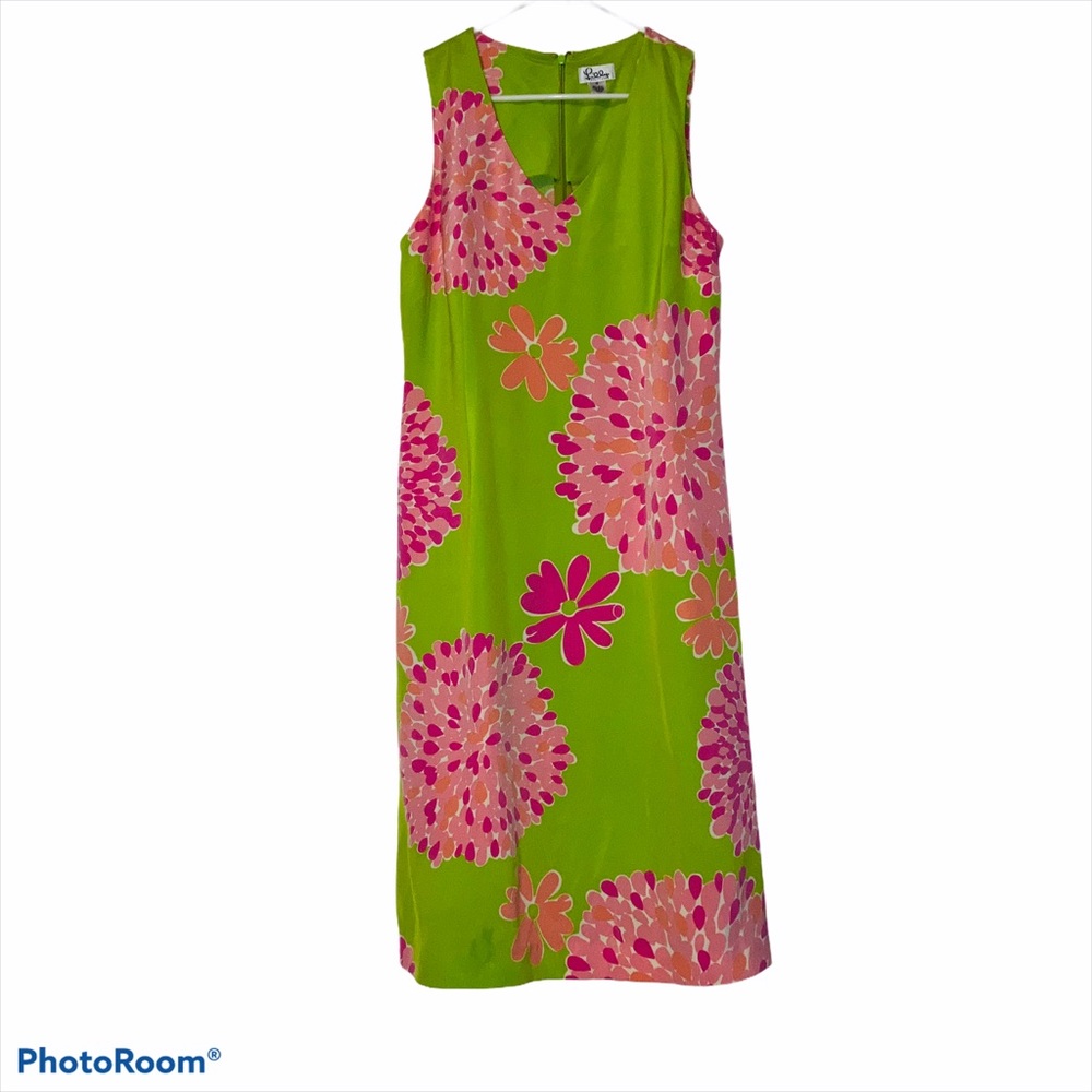 Lilly Pulitzer Floral Silk Sleeveless Shift  12